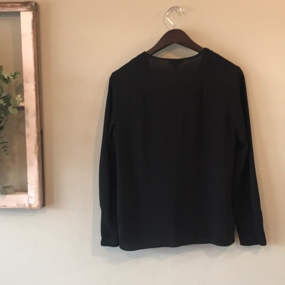 TOPSHOP Black Cross Over Front Blouse -Sz 6 - Picture 2 of 5